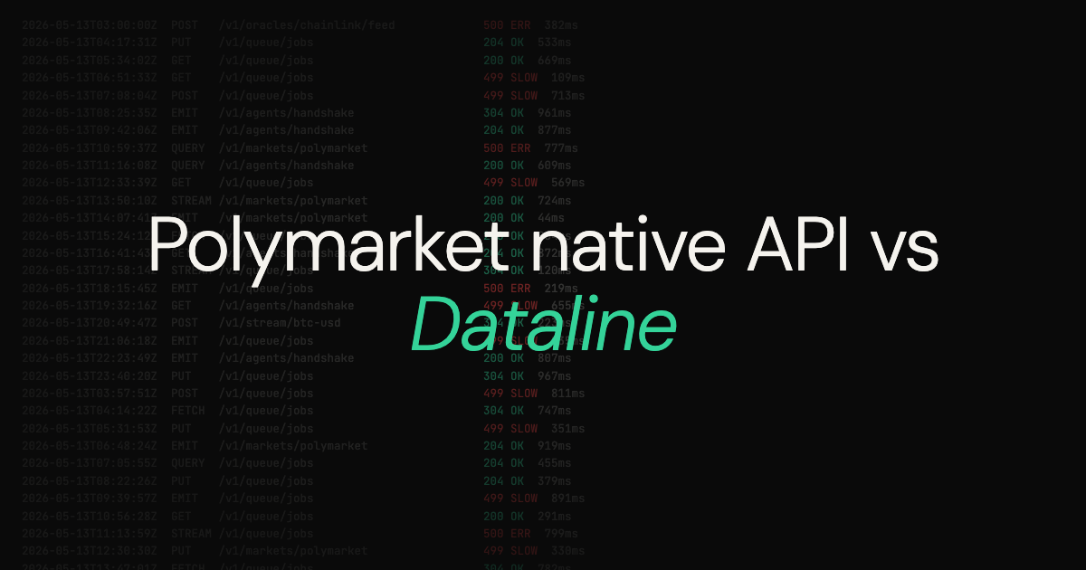 Polymarket Native API vs Dataline: Which Your Trading Agent Should Call